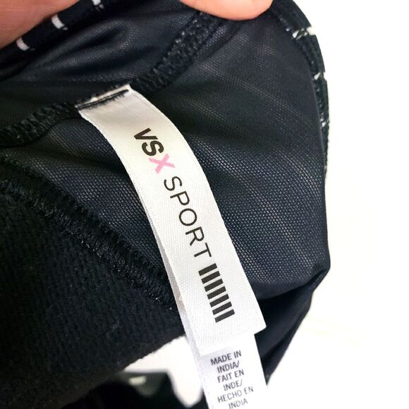 Women's Victoria Secerts Black White Striped  Razorback Sports Bra Size Small - Picture 9 of 9